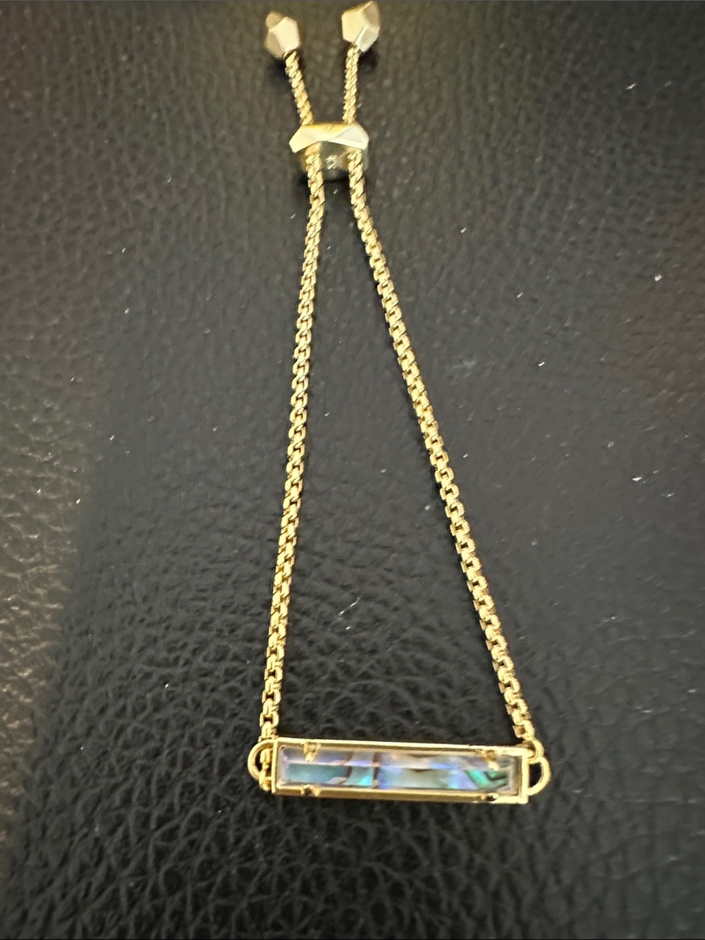 Kendra Scott Gold Bar bracelet with Iridescent Abalone